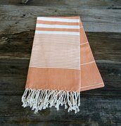 Orange Turkish beach towel